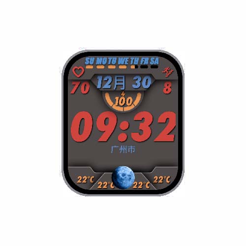 数字心率温度表盘