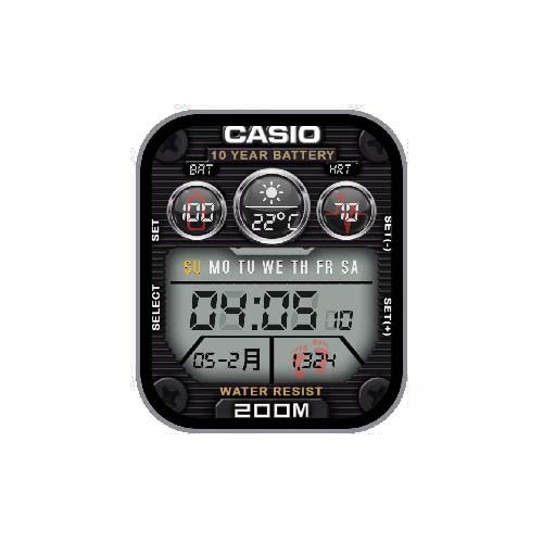 CASIO卡西欧数字运动表盘