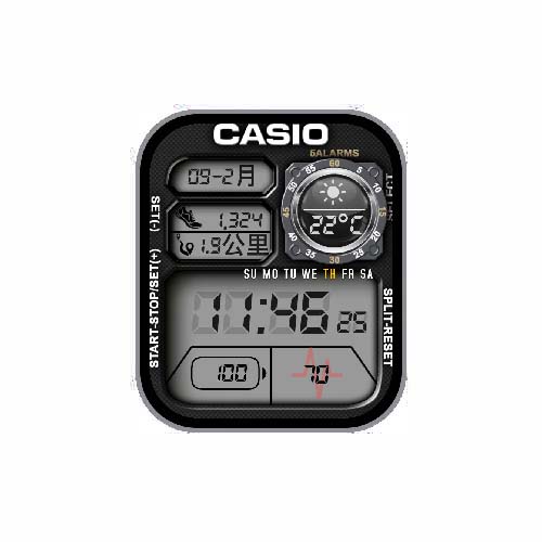 CASIO卡西欧数字运动表盘