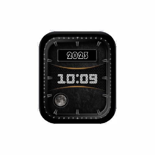 黑色数字人像表盘