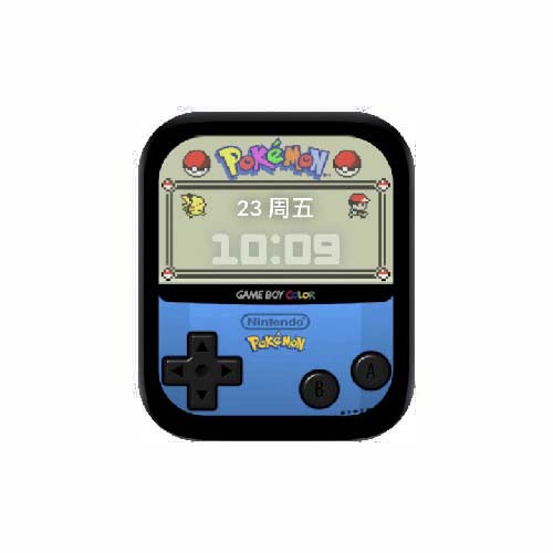 宝可梦GBC游戏机造型数字人像表盘