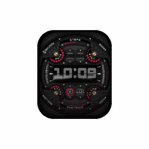 黑色炫酷数字人像表盘