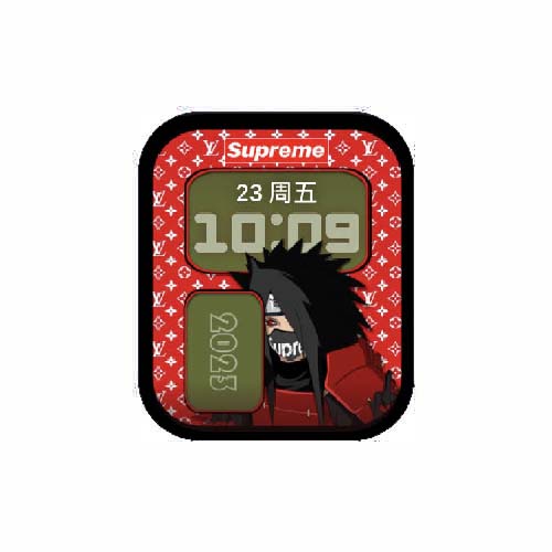 潮牌Supreme路易威登忍者数字人像表盘