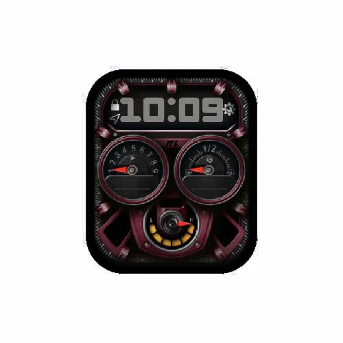 黑红搭配数字人像炫酷表盘