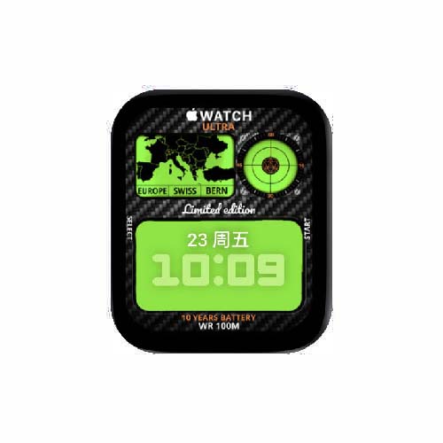 iWatch数字运动碳纤风原生表盘