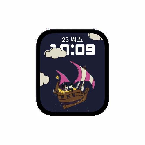 迪士尼米奇米妮数字人像原生表盘