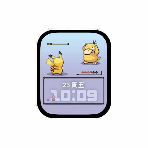 可达鸭皮卡丘数字人像原生表盘
