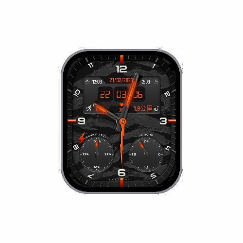 黑色数字指针运动表盘