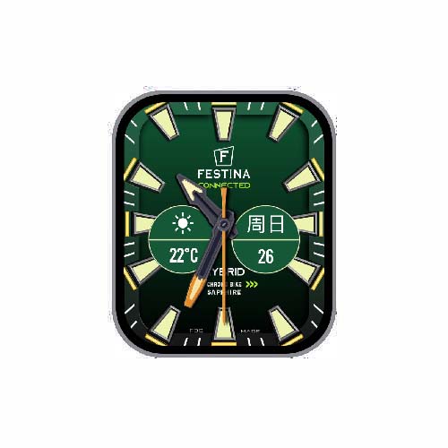 FESTINA数字指针绿色表盘