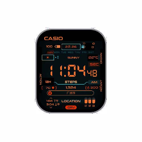 CASIO卡西欧数字运动表盘