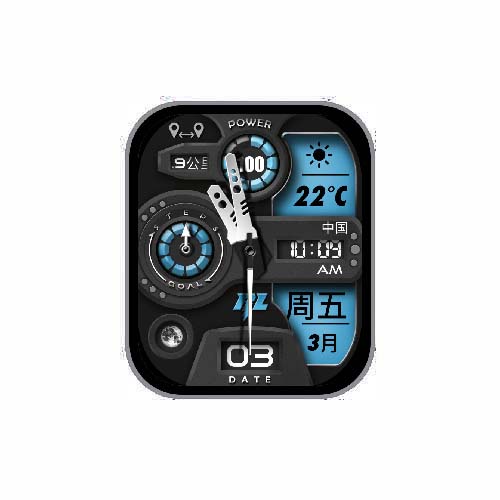 多功能数字指针天气运动表盘