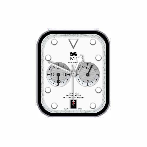 MD简约数字指针白色表盘