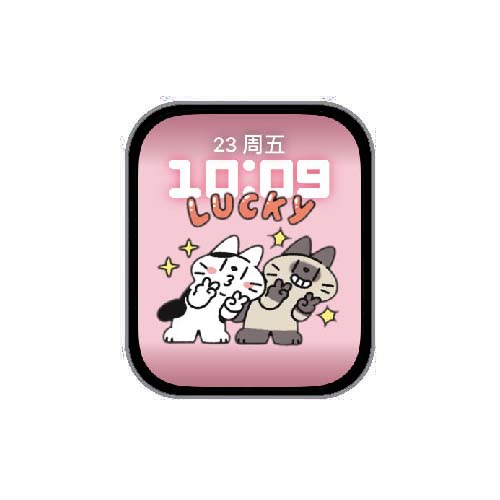 LUCKY猫数字人像表盘