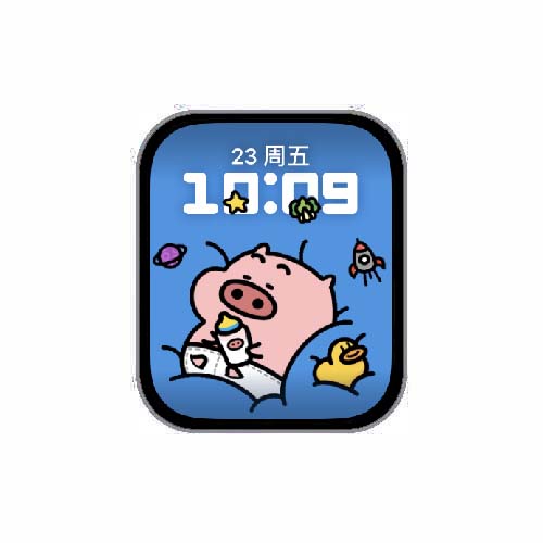 可爱小猪猪数字人像表盘