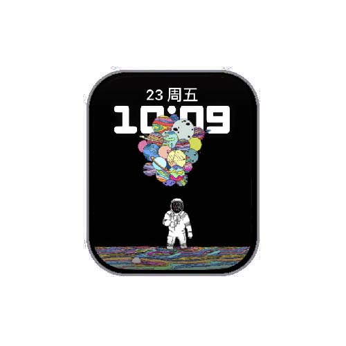 太空人数字人像表盘