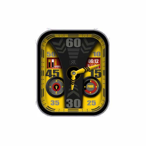 炫酷数字指针黄色表盘