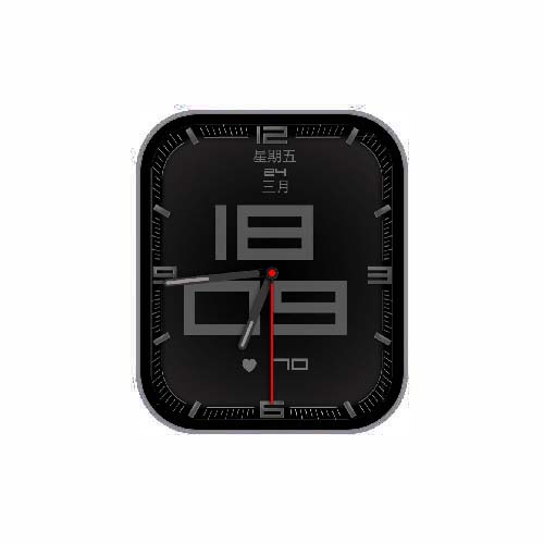 简约数字指针黑色表盘