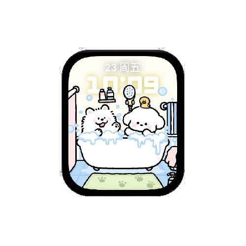 线条狗人像原生数字表盘