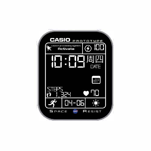 CASIO卡西欧旋转太空人数字运动表盘
