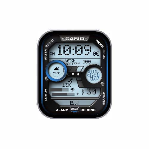 CASIO卡西欧数字运动表盘