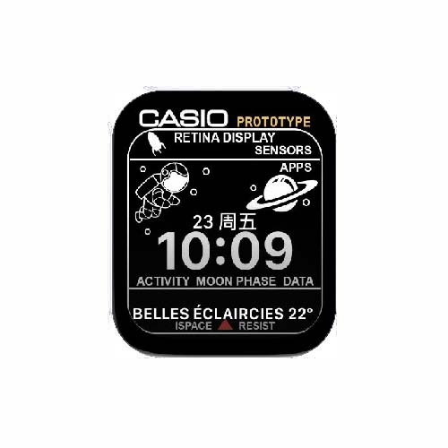 CASIO卡西欧太空人数字人像表盘