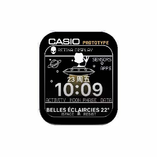 CASIO卡西欧太空人数字人像表盘