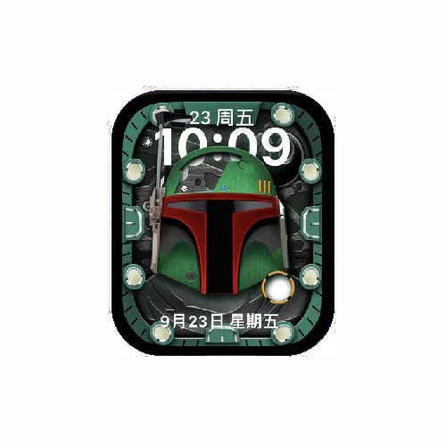 武士头盔数字人像表盘