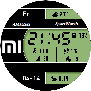华米跃我Amazfit Pace, Stratos手表表盘