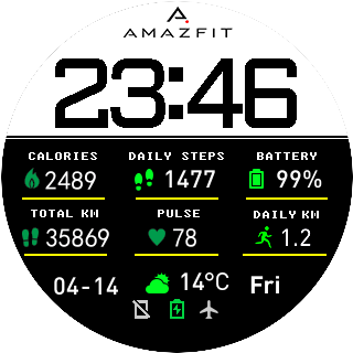 华米跃我Amazfit Pace, Stratos手表表盘