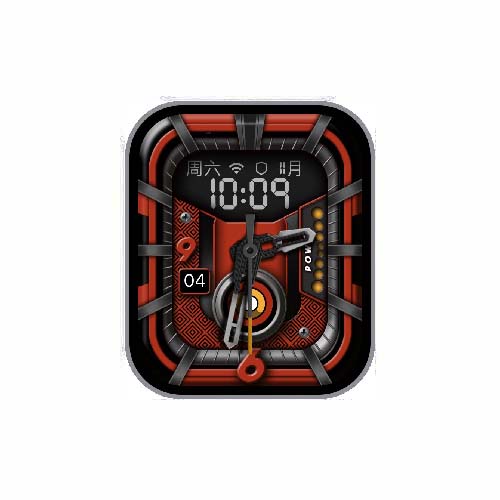 简约指针数字红色表盘