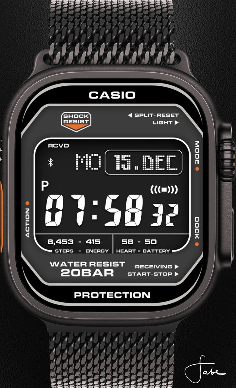 Casio卡西欧经典数字运动表盘