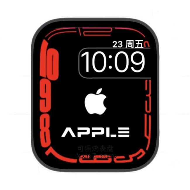 大红色轮廓S7 APPLE LOGO苹果iWatch壁纸表盘