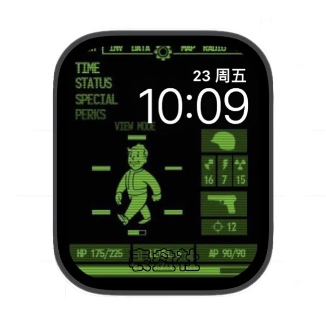 辐射小子绿屏苹果iWatch壁纸表盘