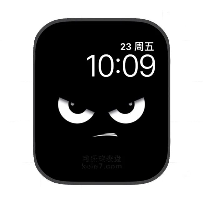 黑色凶神恶煞表情苹果手表iwatch壁纸表盘