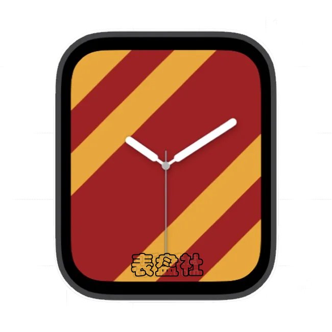 黄红斜线简约配色苹果手表iwatch壁纸表盘