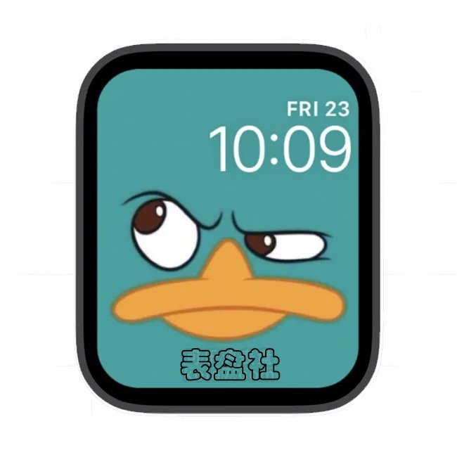 湖蓝黄色搞怪鬼脸鸭苹果手表iwatch壁纸表盘