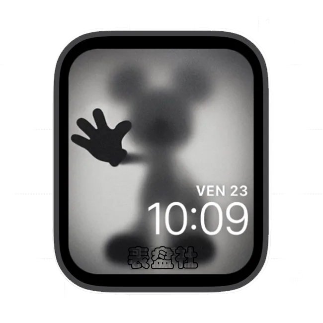 炭黑灰影子米奇米老鼠苹果手表iwatch壁纸表盘