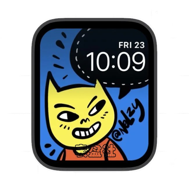 蓝黄色凶恶表情小怪苹果手表iwatch壁纸表盘