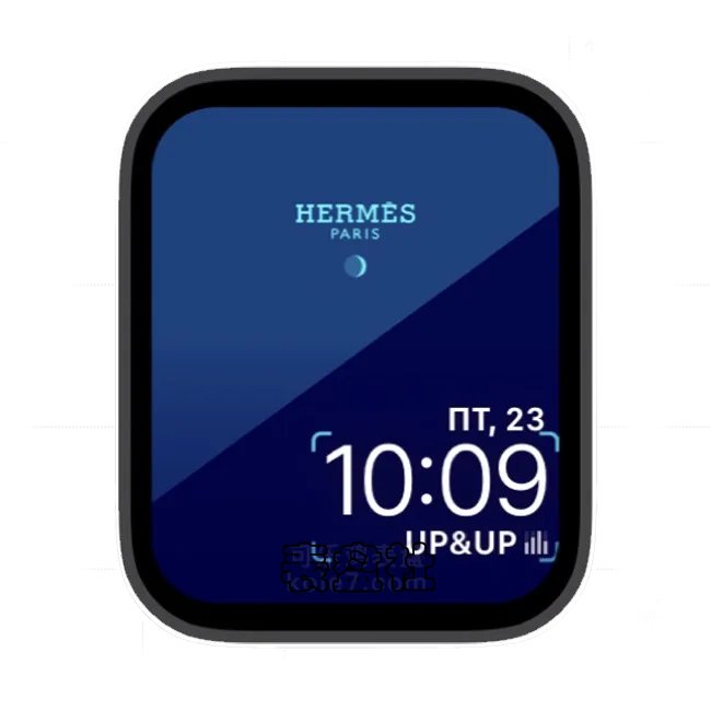 爱马仕简约深浅蓝色苹果手表iwatch壁纸表盘