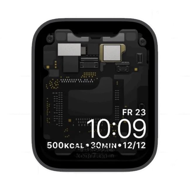 复古酷黑黄白线路板苹果手表iwatch壁纸表盘