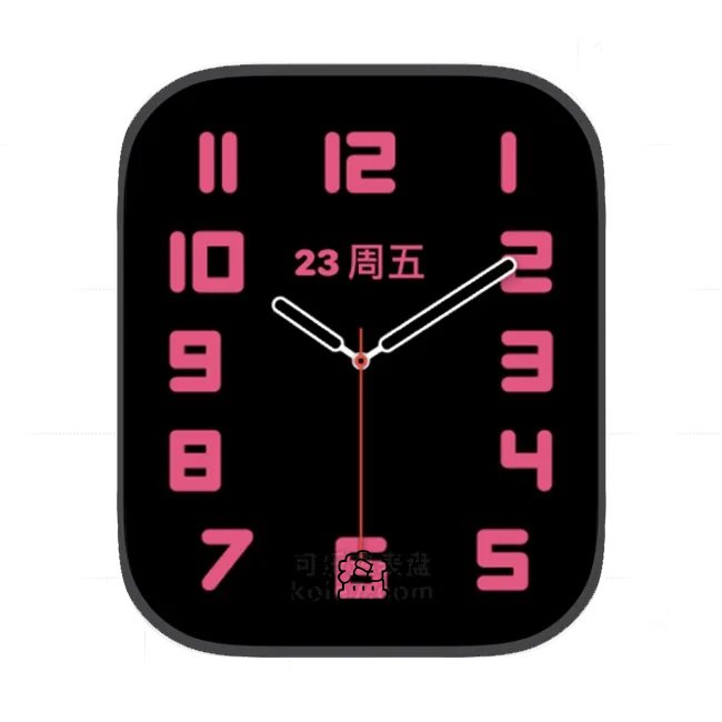 黑粉红色数字日期原生流行苹果手表iwatch壁纸表盘