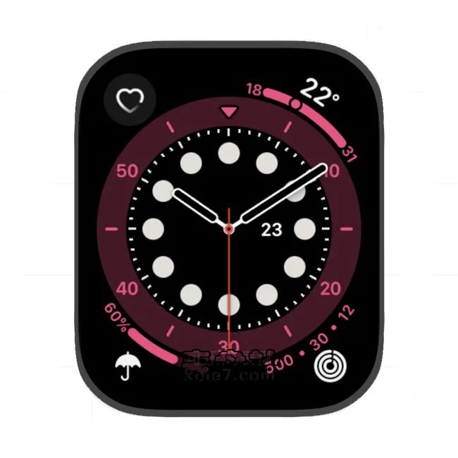 闹钟状粉红色圆盘原声苹果手表iwatch壁纸表盘