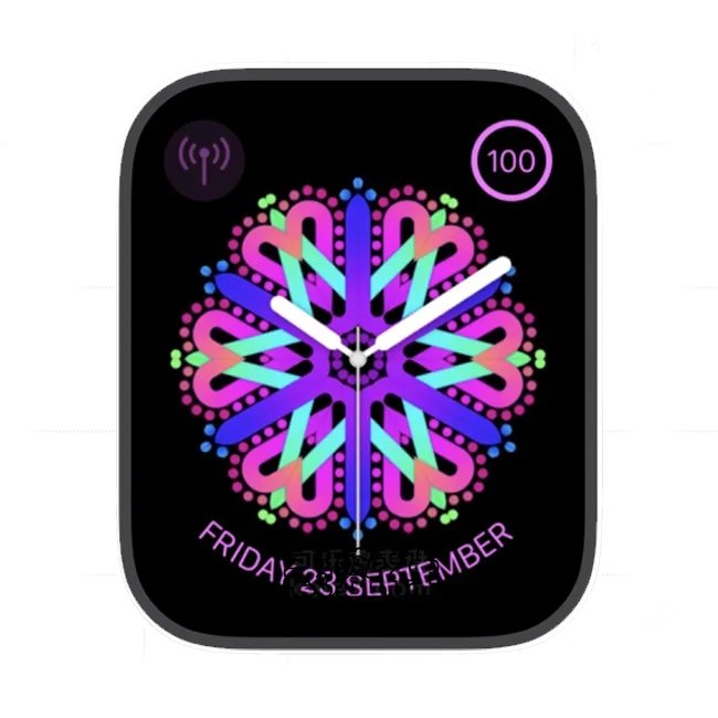 心形多色万花筒网络苹果手表iwatch原生系统表盘