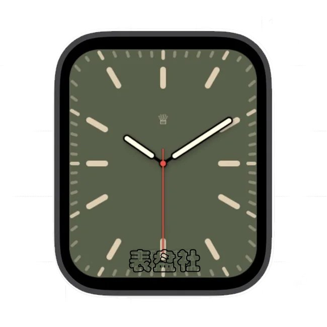 Rolex劳力士轻奢浅绿黄简约时针苹果手表iwatch原生系统表盘