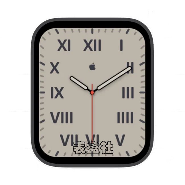 简约浅黄黑色苹果标志时针苹果手表iwatch原生系统表盘