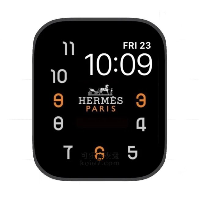 HERMÈS爱马仕数字简约苹果手表iwatch壁纸表盘