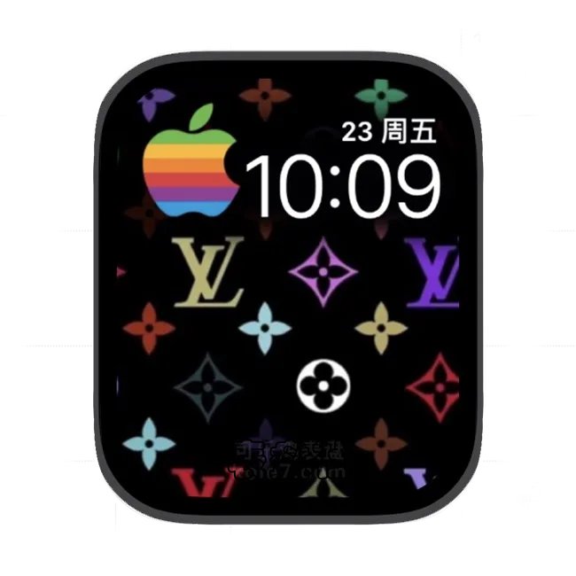 彩虹色苹果路易威登苹果手表iwatch壁纸表盘