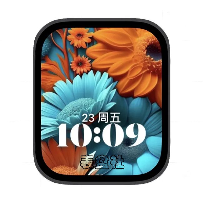 AI色彩太阳花苹果手表iwatch壁纸人像表盘