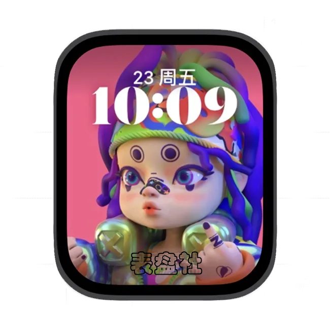 AI色彩小女孩苹果手表iwatch壁纸人像表盘