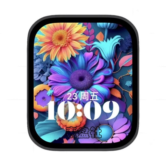 AI色彩太阳花苹果手表iwatch壁纸人像表盘
